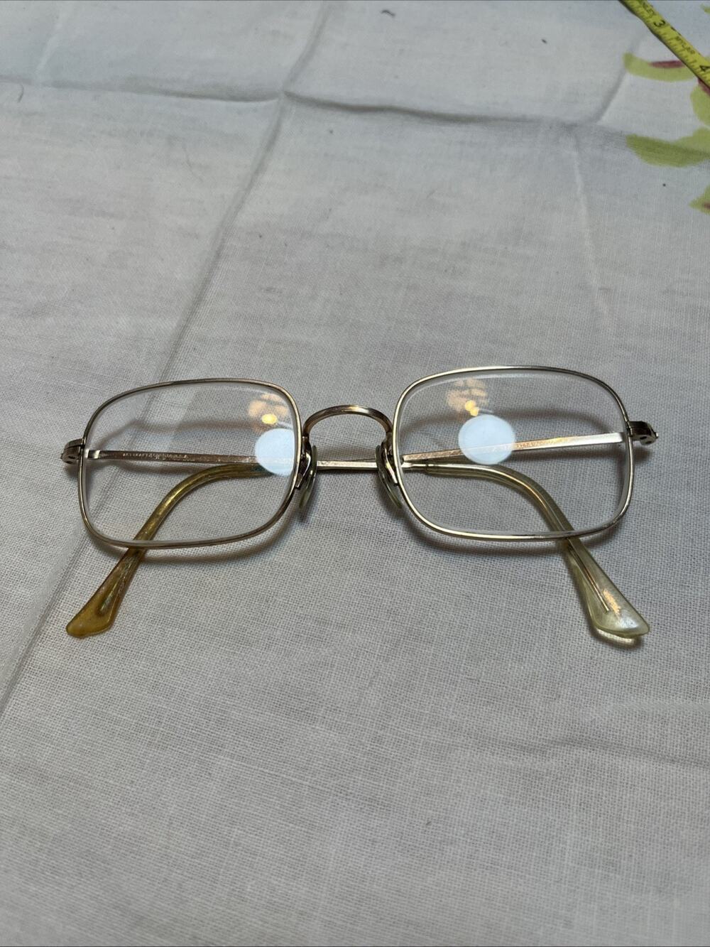 C1970s Gold Wire Frames Glasses Square For Your Own Lenses